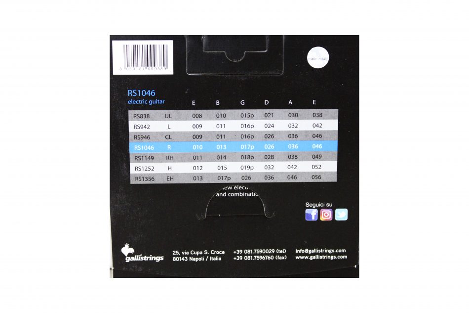 GALLI ELECTRIC GUITAR STRING RS1046